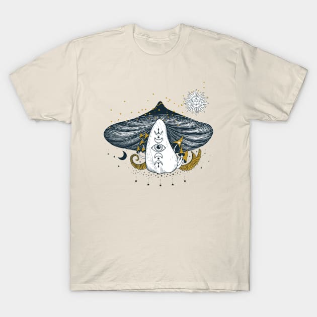 Big mushroom with eye T-Shirt by MonochromeEcho